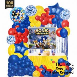 SET DE GLOBOS ARCO XL SONIC GY 100 UNIDADES